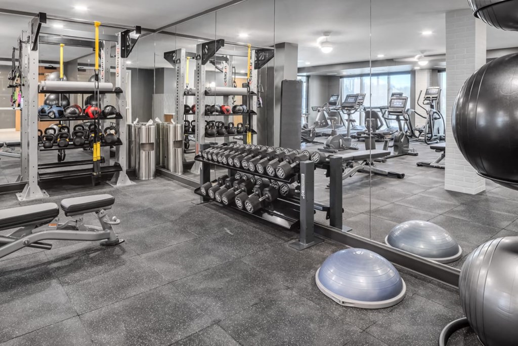 the gym at the m on hennepin apartments in minneapolis, mn
