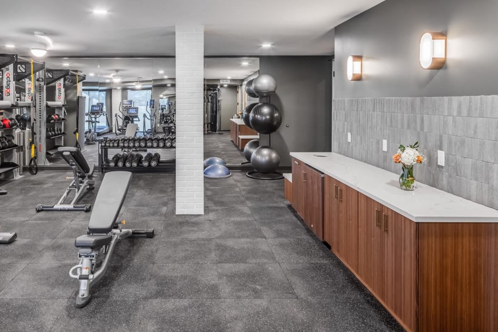 the gym at the m on hennepin apartments in minneapolis, mn