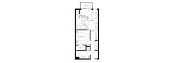 floor plan of 55 north luxury apartments to rent in the north end of boston