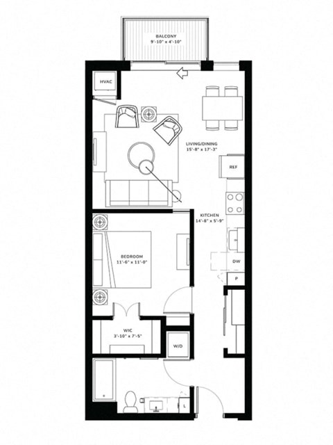 floor plan of 55 north luxury apartments to rent in the north end of boston