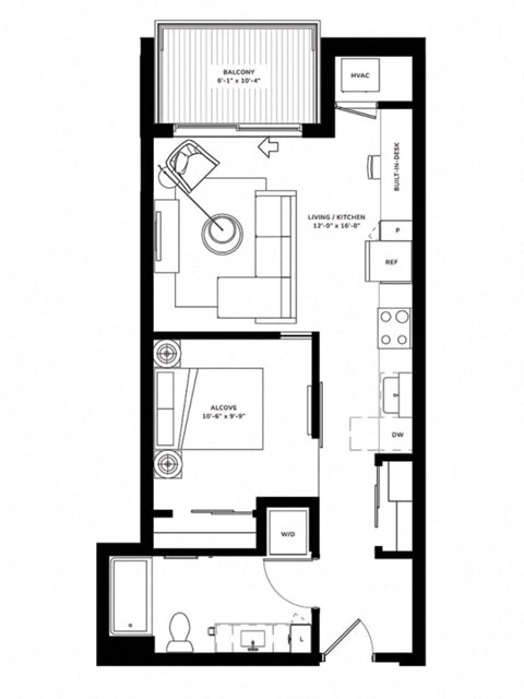 floor plan of 55 north luxury apartments to rent in the north end of boston