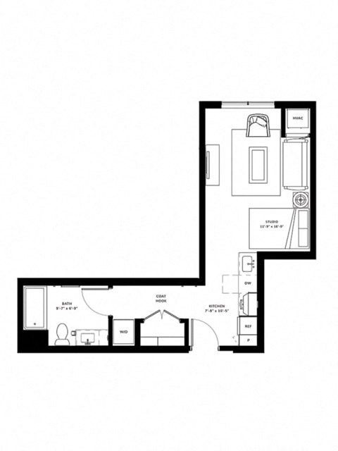 floor plan of 55 north luxury apartments to rent in the north end of boston