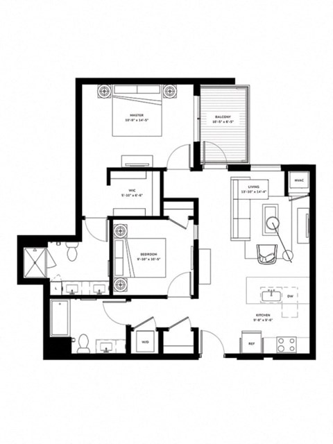a black and white floor plan of a n apartment