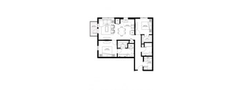 a black and white floor plan of a apartment