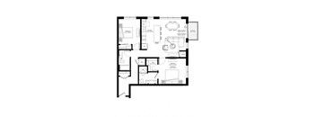 a black and white floor plan of a apartment