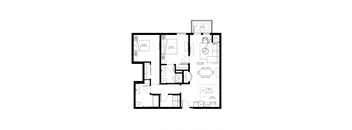 a black and white floor plan of a apartment