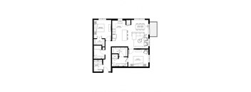 a black and white floor plan of a apartment