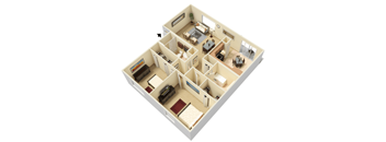 a floor plan of a house with a bedroom and a living room
