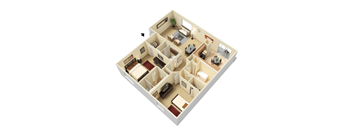 a floor plan of a house with a bedroom and a living room
