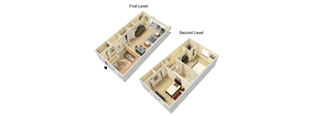 a first level and a second level of a house