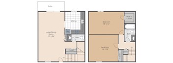 a floor plan of a 1 bedroom apartment