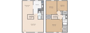 a floor plan of a 2 bedroom apartment