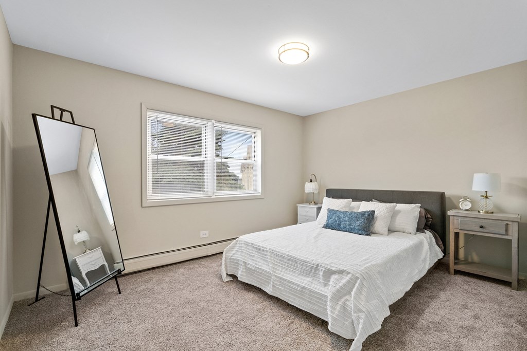 Model Bedroom at Hanover Park Blu Apartments, Illinois