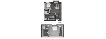 a 2nd floor floor plan with a bedroom and a bathroom