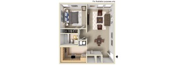 The Dogwood Floor Plan at Wood Creek Apartments, Fort Wayne, IN 46835