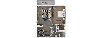 The Geneva Floor Plan at Hanover Park Blu Apartments, Hanover Park, 60133