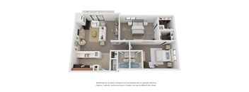a floor plan of a 3 bedroom apartment