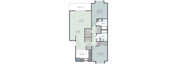 a floor plan of a two bedroom apartment