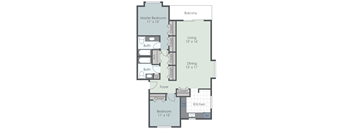 a floor plan of a bedroom apartment