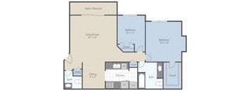 a floor plan of a 2 bedroom apartment