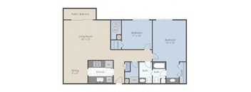 blueprint of a 1 bedroom apartment