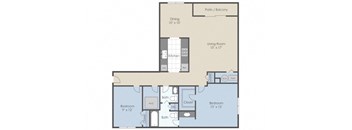 blueprint of a 1 bedroom apartment