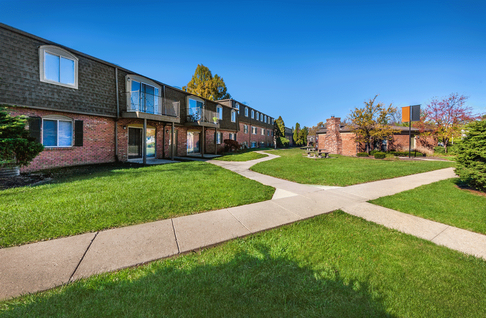 our apartments showcase a beautiful lawn