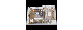 1B Floor Plan at La Bella Apartments, Fort Worth, Texas