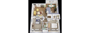 2B Floor Plan at La Bella Apartments, Texas, 76116