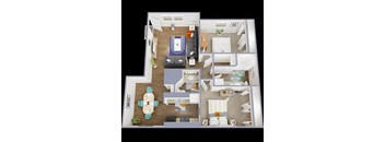 2B Floor Plan at La Bella Apartments, Fort Worth, 76116