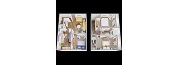 3B Floor Plan at La Bella Apartments, Fort Worth, 76116