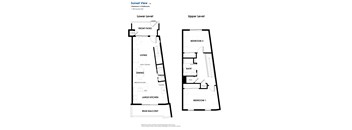 A floor plan for a Sunset View apartment with two bedrooms and 1.10 square feet of living space.