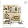 1 bedroom floor plan 3D tan 1 bedroom floor plan, California, 94521