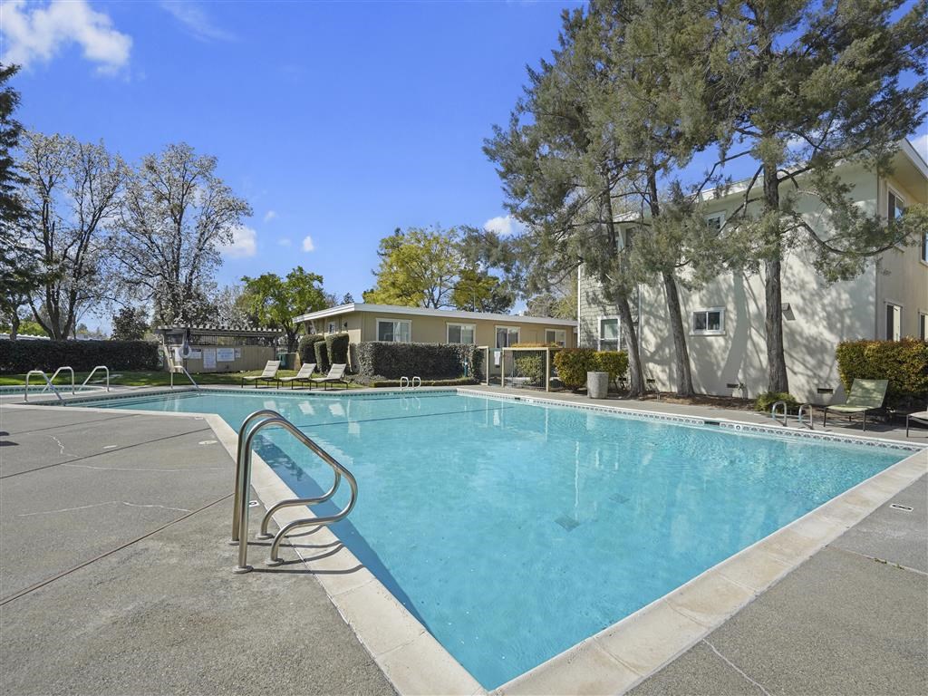 Pool area at Parkside Apartments, California, 95616