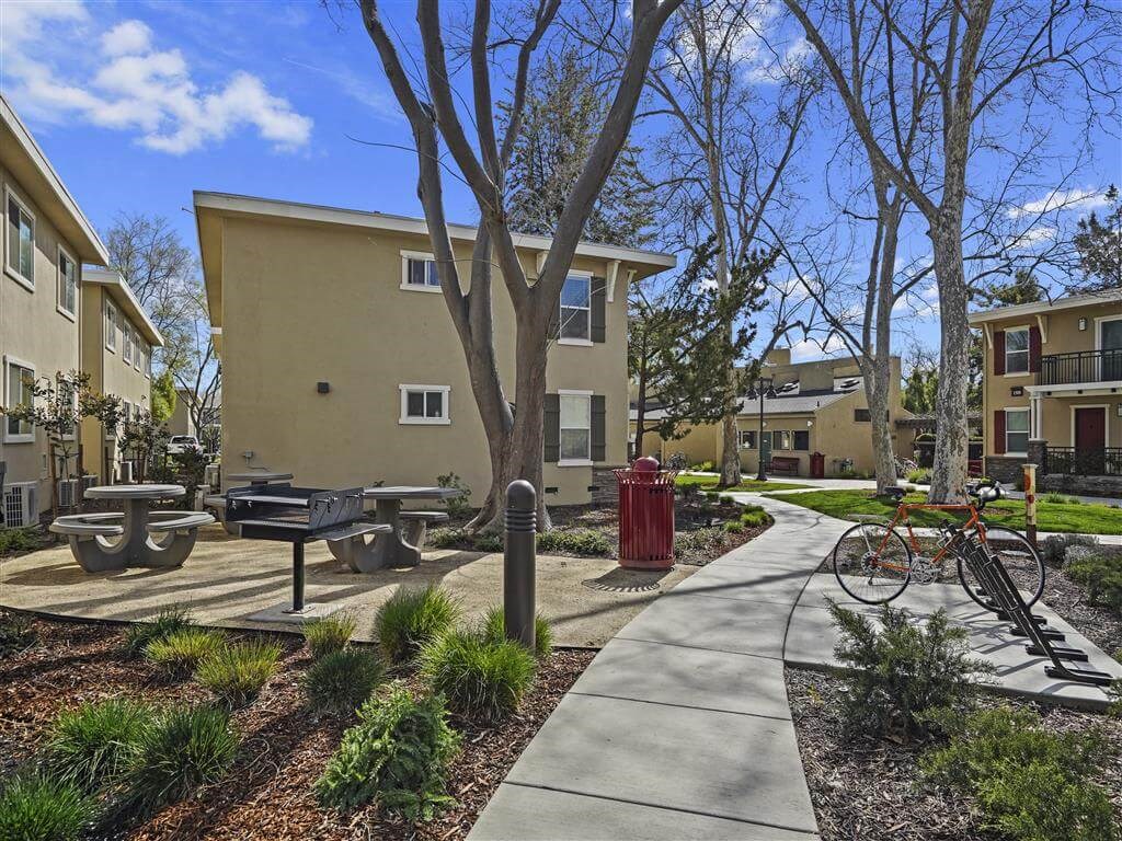 walking path at Parkside Apartments, Davis, CA