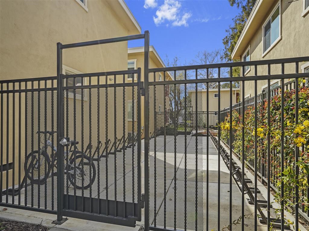 Bike locks at Parkside Apartments, California, 95616