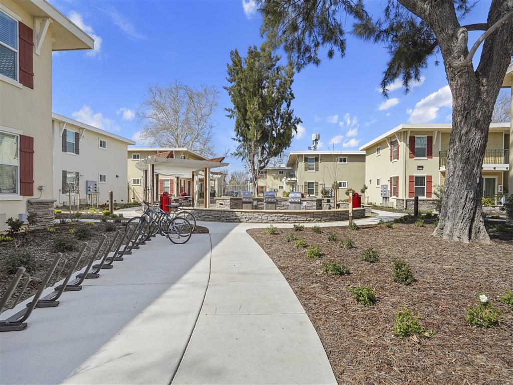 Walking path at Parkside Apartments, Davis, CA
