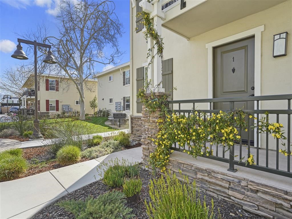 Front door at Parkside Apartments, California