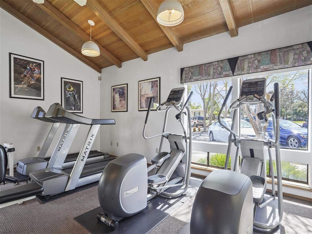 Ellipticals at fitness center at Parkside Apartments, Davis, California, 95616