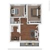 2 bedroom Floor Plan 2 bedroom Floor Plan at Parkside Apartments, Davis, California