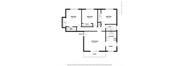 2d black and white 2 bed floor plan at Parkside Apartments, California, 95616