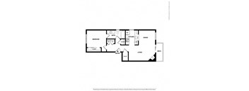 2d 1 bedroom floor plan at Cypress Landing, Salinas, 93907