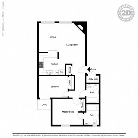 2 Bed 2 Bath Floor Plan at Cypress Landing, Salinas, 93907