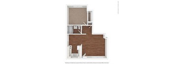 1 Bed 1 Bath Floor Plan at Colonial Garden Apartments, San Mateo, CA