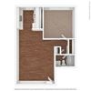 One bedroom three dimensional one bedroom layout, Peninsula Pines Apartments, South San Francisco, California