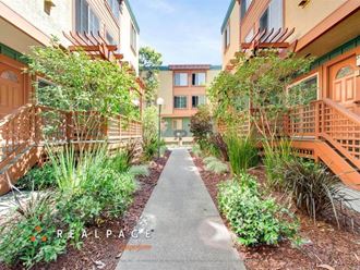 walkway at Peninsula Pines Apartments, South San Francisco, 94080