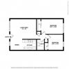 2 bedroom 2d rectangular 2 bedroom floor plan, Peninsula Pines Apartments