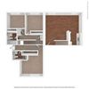 3 bed floor plan Beige 3 bed floor plan, Peninsula Pines Apartments, South San Francisco