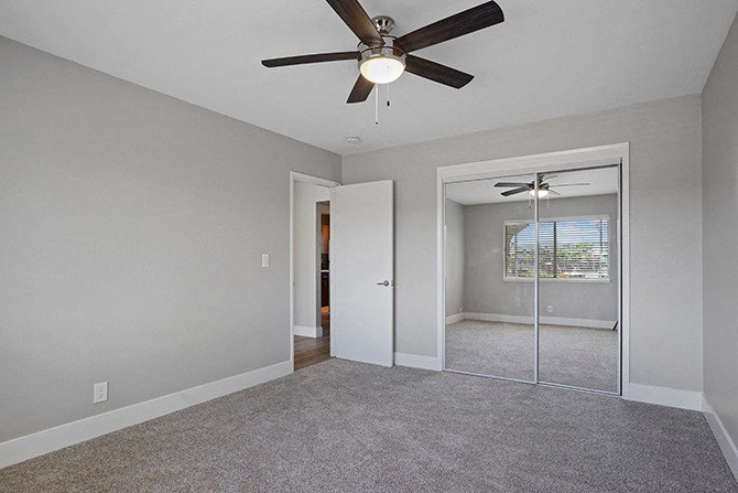 Lighted Ceiling Fan at Colonial Garden Apartments, San Mateo, California