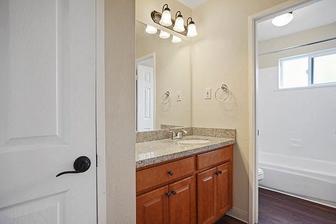 Bathroom With Vanity Lights at Fairmont Apartments, Pacifica, CA